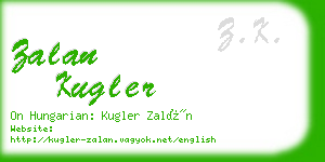 zalan kugler business card